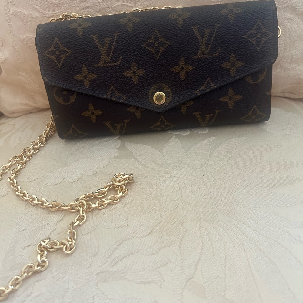 Louis Vuitton Brown and Gold Monogram Clutch